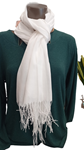 Pashmina lisa con flecos