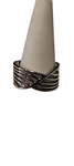 Anillo de acero quirurgico de lineas entrelazadas
