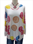 Jersey camiseta V, con círculos, fondo blanco