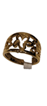 Anillo de acero inoxidable con margaritas