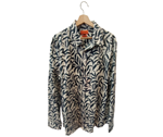 Camisa para hombre de manga larga, blanca con estampado