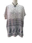 Blusa de manga corta, estampada, tallas grandes