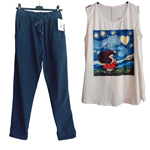 Camiseta para mujer "Mafalda y La Noche Estrellada" de tirantes