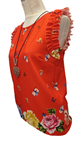 Blusa sin mangas con estampado de flores y mariposas