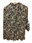 Camisa de seda estampada en flores amarillas