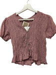 Blusa de manga corta fruncida
