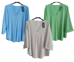 Blusa talla grande cuello de pico