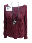 Jersey amplio, cuello cerrado con trenzas amplias (talla grande)