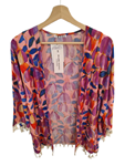 Kimono chaqueta verano estampada con borlitas