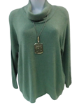 Jersey con cuello de cisne holgado, talla grande.