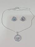 Juego de collar y pendientes de acero con detalle piedrecitas brillantitos