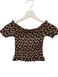 Blusa en manga corta fruncida