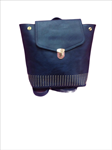 Mochila azul marino o en negro, cartera, tachuelas doradas