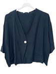 Chaqueta para el verano, corta con bolsillos delanteros y boton