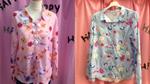 Blusa casual camisera de manga larga, estampado con flores