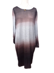 Vestido cálido y suave con franjas para tallas grandes