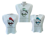 Camiseta Pato Donald, con hombreras