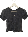 Blusa de manga corta fruncida