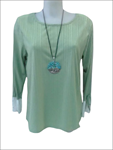 Blusa de cuello redondo y puño blanco avolantado (tallas grandes)
