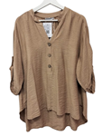 Blusa de manga recogida en viscosa