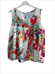Blusa sin mangas, estampada con flores 