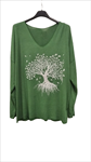 Camiseta manga larga, con un gran árbol de la vida en blanco