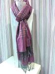 Pashmina de cashemir con rayas, burdeos