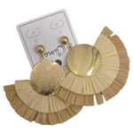 Pendientes circulares flecos, media luna 