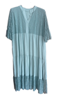 Vestido largo de manga corta con encajes