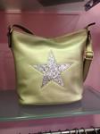 Bolso bandolera, dorado con estrella plateada