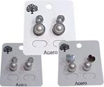 Pendientes con perla colgando, contraste plateado