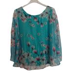 Blusa vaporosa para eventos, estampada con flores, tallas grandes