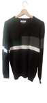 Jersey para hombre, cuello redondo, bicolor con franja triangular