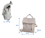 Mochila bolso mujer, con compartimentos, blanco crudo