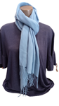 Pashmina lisa con flecos