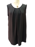 Blusa sin mangas de cuello redondo, evase, tallas grandes