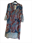 Vestido camisero, bajo desigual, estampado, tallas grandes