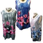 Bluson sin mangas para tallas grandes, estampado de flores