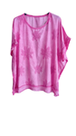 Blusa manga corta, cuello redondo, amplia