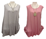 Blusa sin mangas lisa en talla grande
