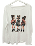 Camiseta blanca de algodon en manga larga