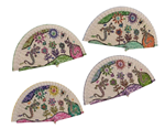 Abanico de madera dibujo trencadisc de Gaudi