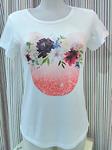 Camiseta blanca de manga corta, con silueta del rostro Mickey Mouse, como florero