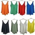 Blusa de tirantes de algodón, tallas grandes, evasé