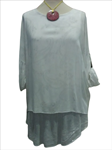 Blusón blanco roto minimalista de cuello redondo (talla XL/46)