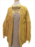 Chaqueta de punto con flecos, abierta, sin botones