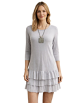 Vestidos mini de color gris, con volantes,