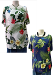 Blusa estampada de flores y hojas, de manga corta