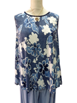 Blusa sin mangas, evase, estampada tallas grandes (2XL)