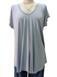 Camiseta manga corta, evase con pliegues dibujados, tallas grandes